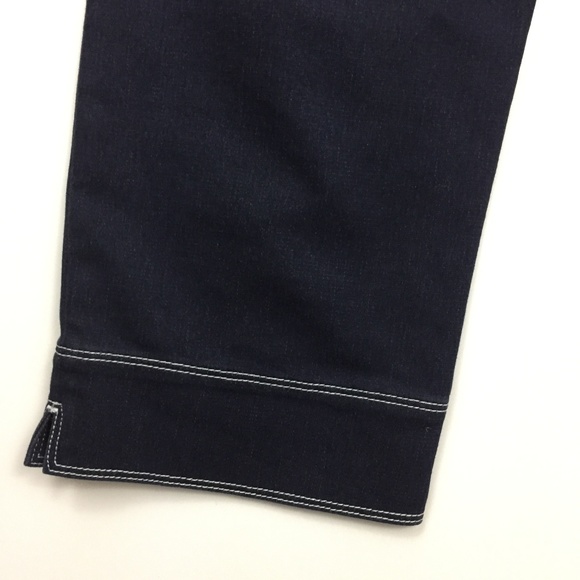 ST JOHN SPORT White Stitching Cropped Jeans - Picture 8 of 8